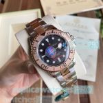 High Quality Clone Rolex Yacht-Master Black Dial 2-Tone Rose Gold Watch